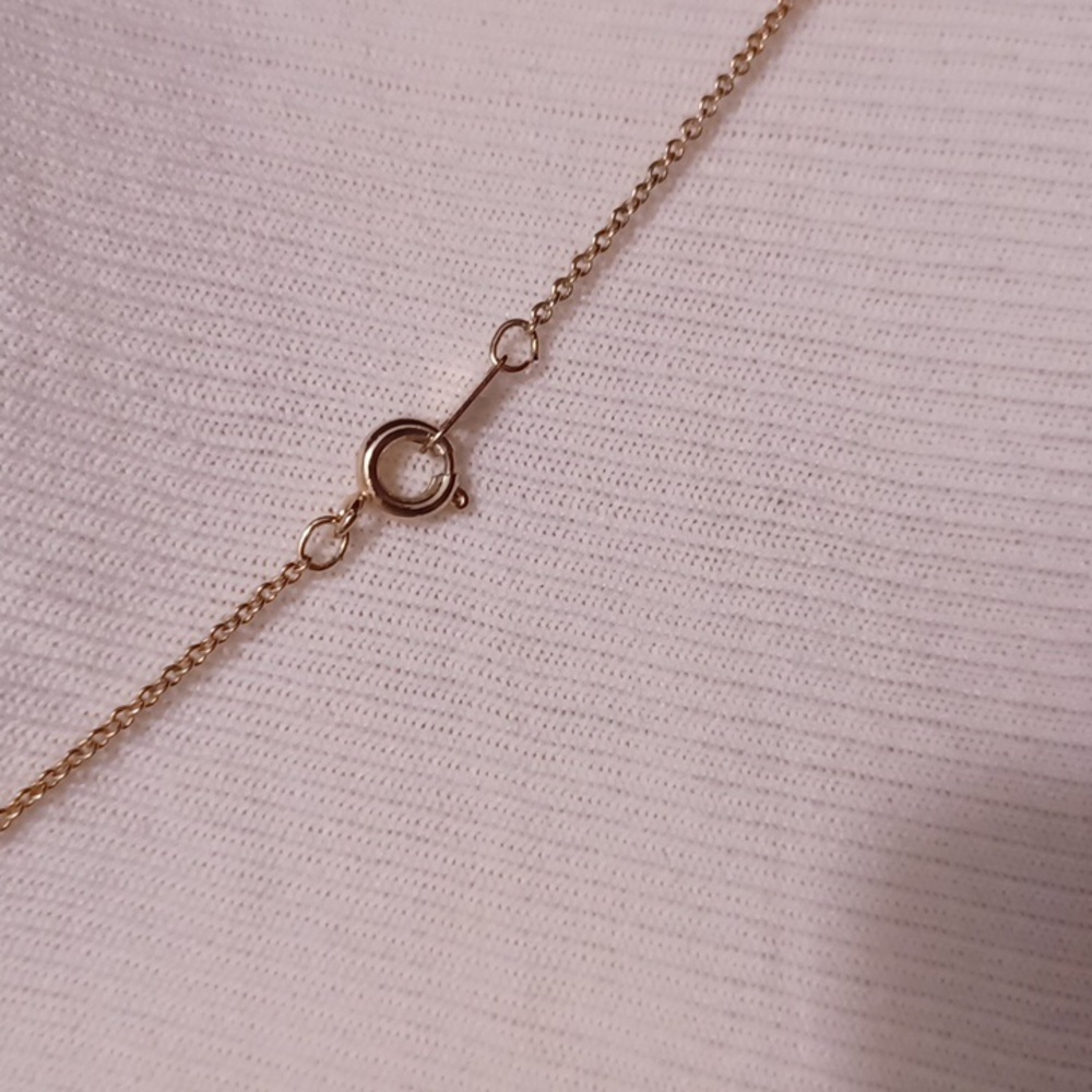 Simulated Ruby Pendant On Delicate 18" Goldtone C… - image 4